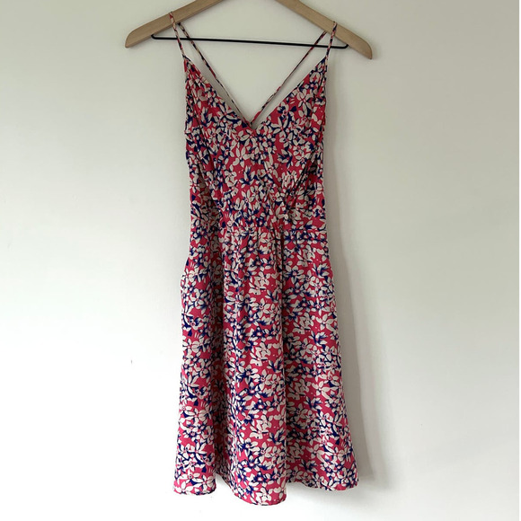 Yumi Kim Jayne Silk Floral Hot Pink Tulip Mini Dress Size Small - Picture 2 of 7